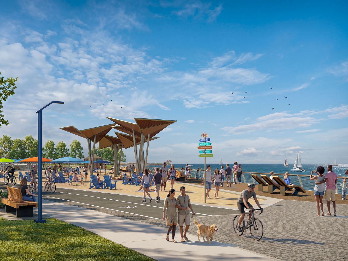 Rendering of the Lakeview Village waterfront promenade