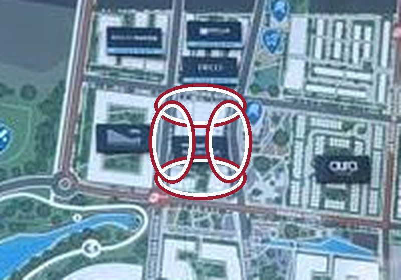 Harbourwalk circled on the Lakeview Village site map