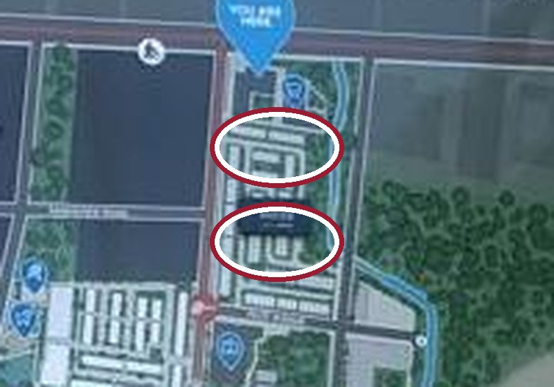 Pier House Towns circled on the Lakeview Village site map